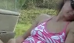 German MILF outdoor with gearshaft and facial 2 scenes