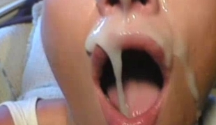 Strumpets getting cum in mouth in this compilation video